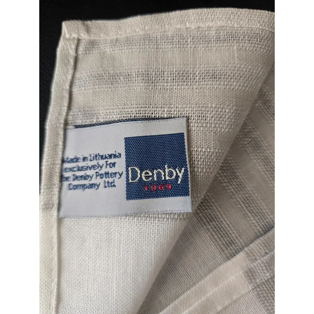 New Embroidered Autumn Denby Pottery Com. 18x18 Set of 4 Napkins